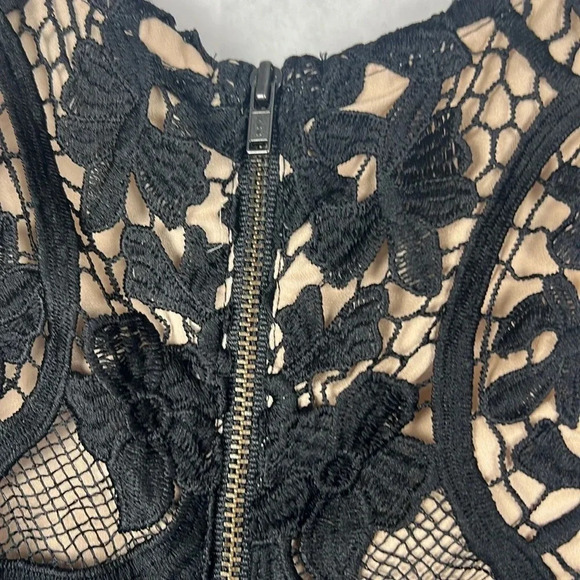 Lovers + Friends Revolve Caspian Dress Black Floral Overlay Crochet Lace Size S - Picture 6 of 13